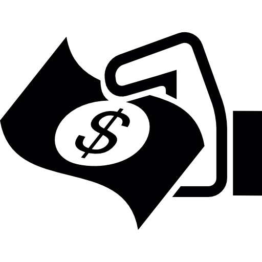 Dollar on a hand  icon