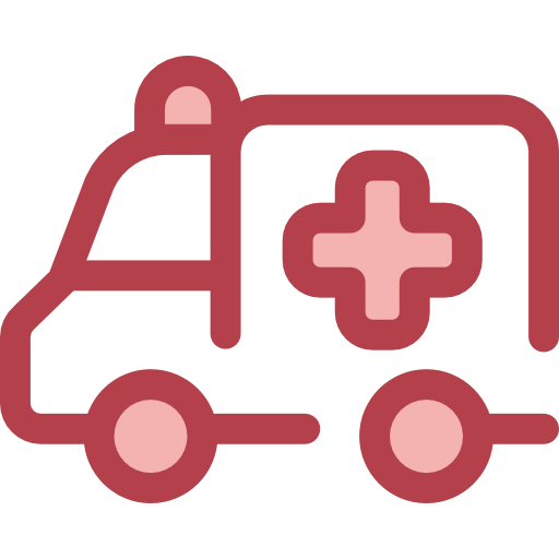 ambulância Monochrome Red Ícone