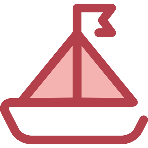 Sailboat Monochrome Red icon