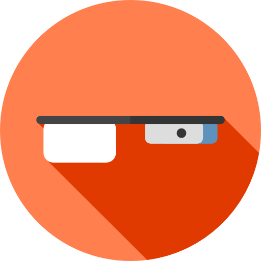 Google glasses Flat Circular Flat icon