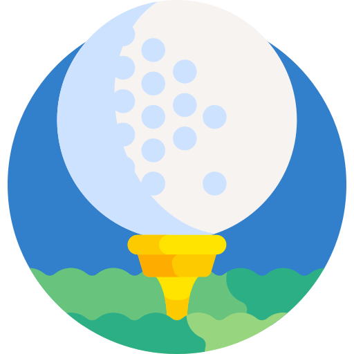 Pelota de golf Detailed Flat Circular Flat icono