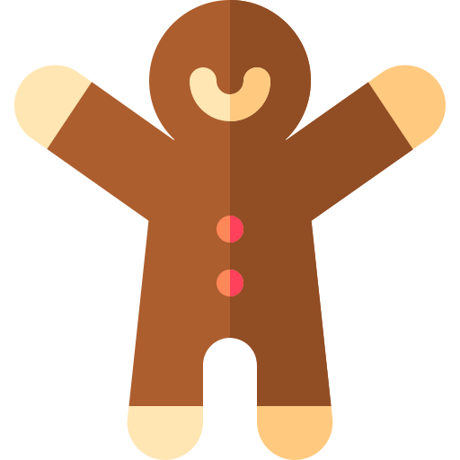 Gingerbread man Basic Rounded Flat icon