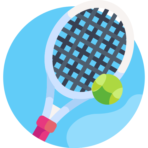 Raqueta de tenis Detailed Flat Circular Flat icono