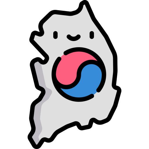 Южная Корея Kawaii Lineal color иконка