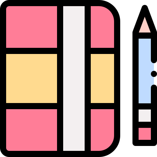 zeszyt Detailed Rounded Lineal color ikona