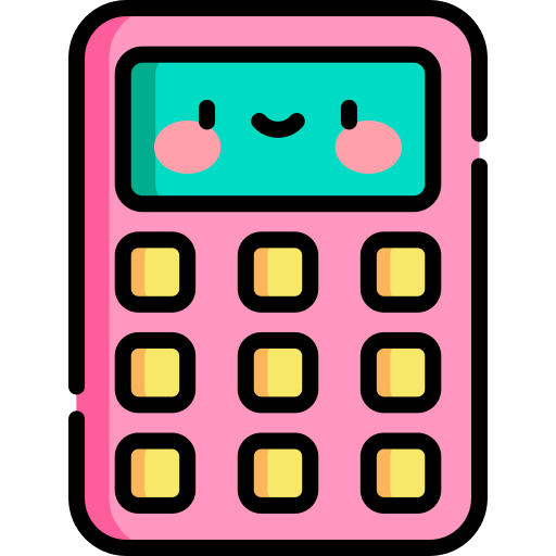 Calculadora Kawaii Lineal color icono