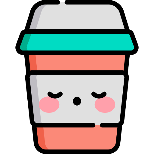 커피 Kawaii Lineal color icon