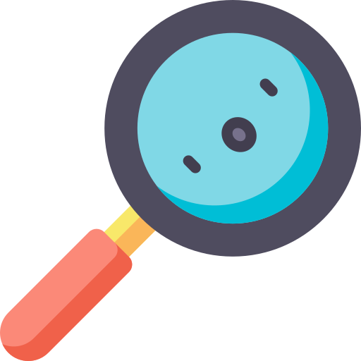 Magnifying glass Kawaii Flat icon