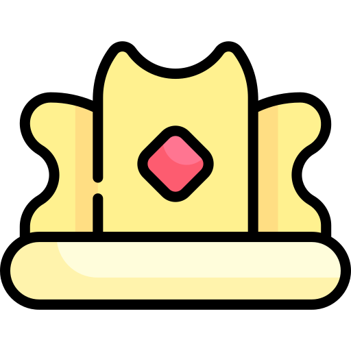 Corona Kawaii Lineal color icono