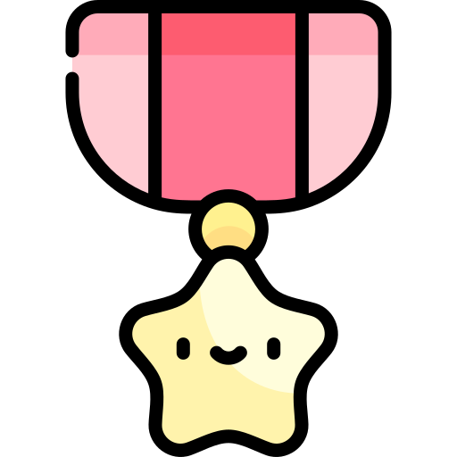 Medalla Kawaii Lineal color icono