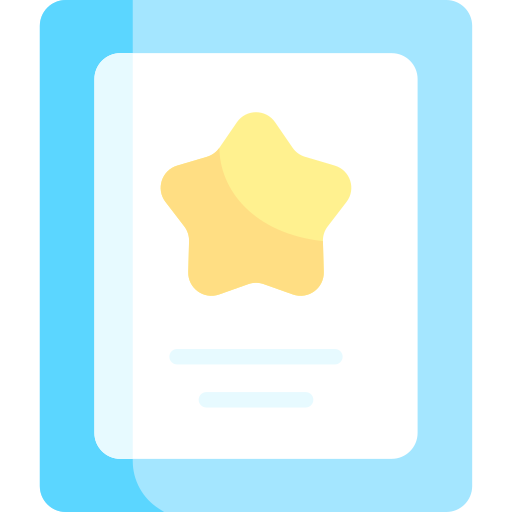 Сертификация Kawaii Flat иконка