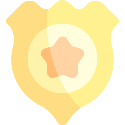 distintivo dello sceriffo Kawaii Flat icona