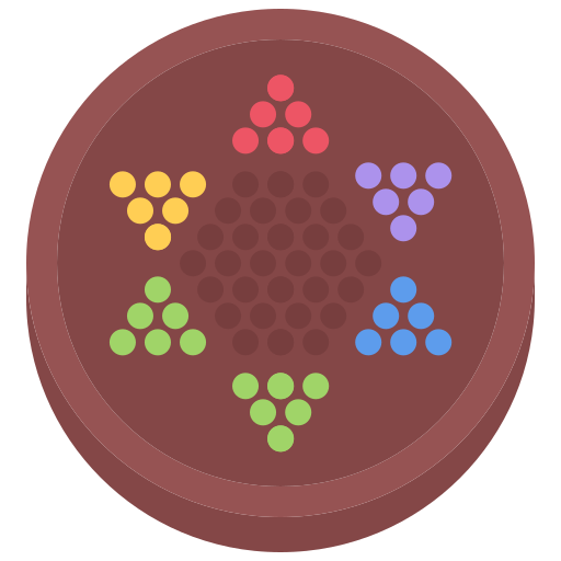 Chinese checkers Coloring Flat icon