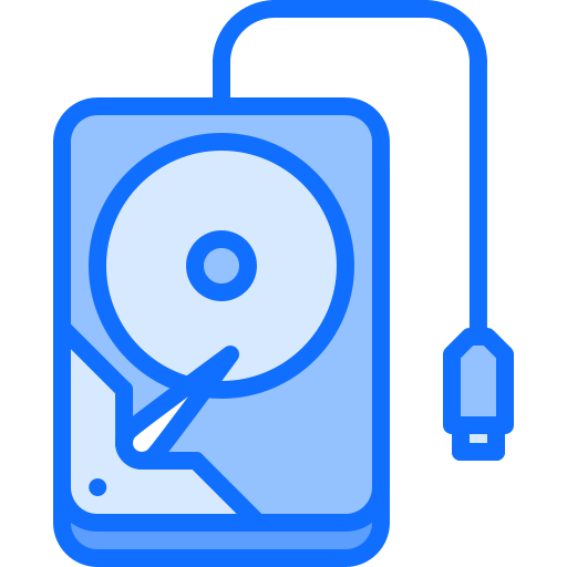 External hard drive Coloring Blue icon