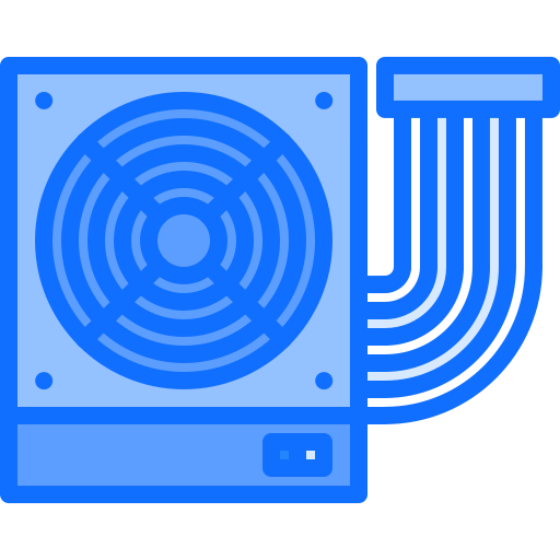 Power supply Coloring Blue icon