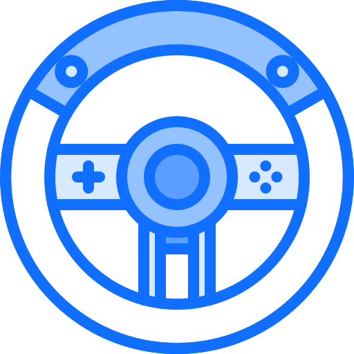 Steering wheel Coloring Blue icon