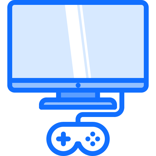 Video game console Coloring Blue icon