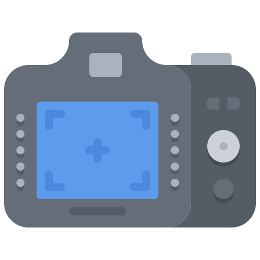 dslr-camera Coloring Flat icoon