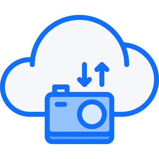 Cloud storage Coloring Blue icon