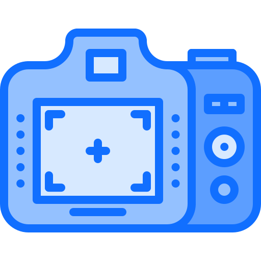 Dslr camera Coloring Blue icon