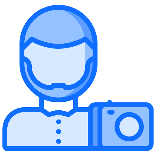 カメラマン Coloring Blue icon