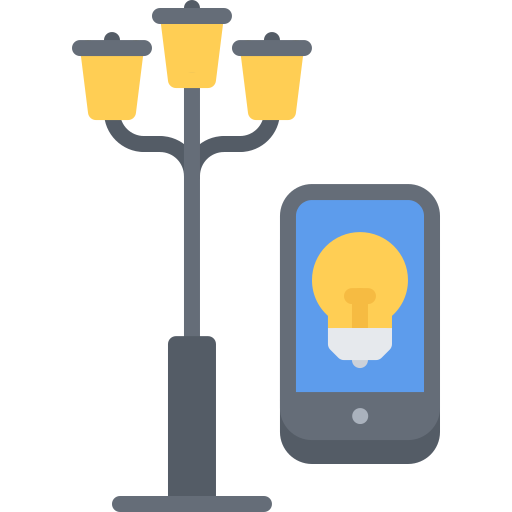 가로등 Coloring Flat icon