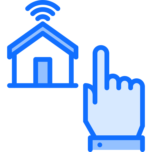 Smart house Coloring Blue icon
