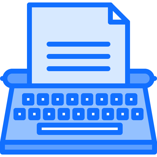 タイプライター Coloring Blue icon