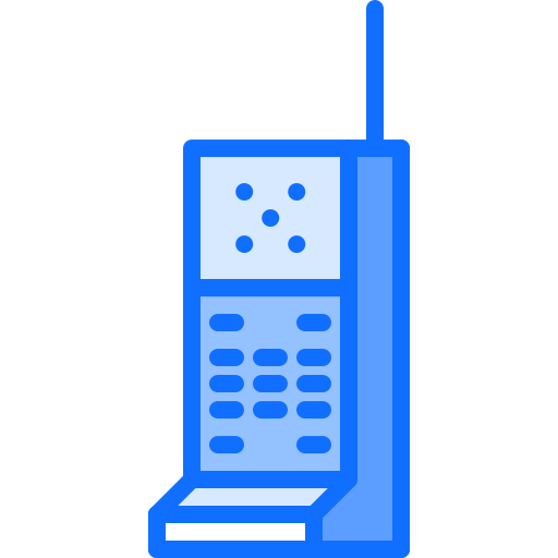 Cordless phone Coloring Blue icon