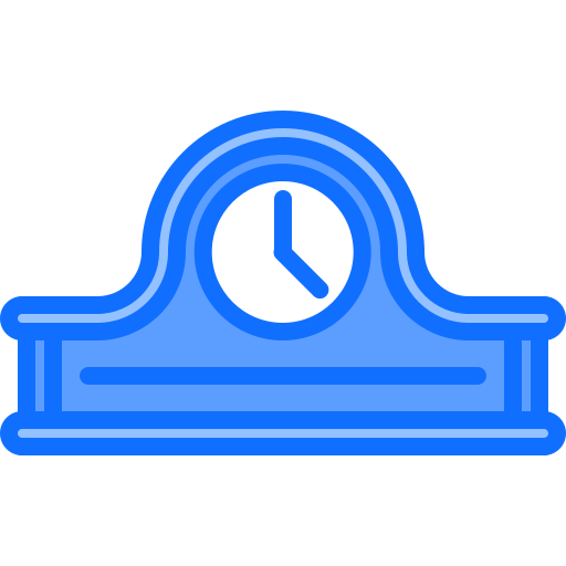 Desk clock Coloring Blue icon