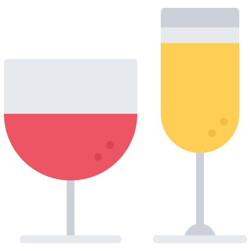 Wine glass Coloring Flat icon