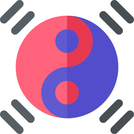 Yin y yang Basic Rounded Flat icono