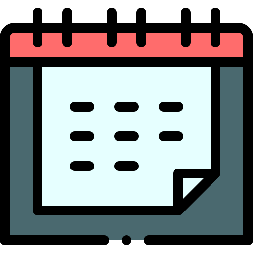 kalender Detailed Rounded Lineal color icon