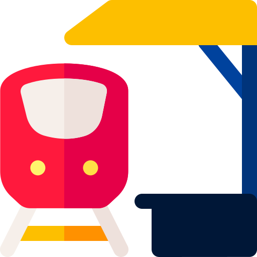 Railway station Basic Rounded Flat icon