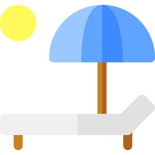 Sunbed Basic Rounded Flat icon