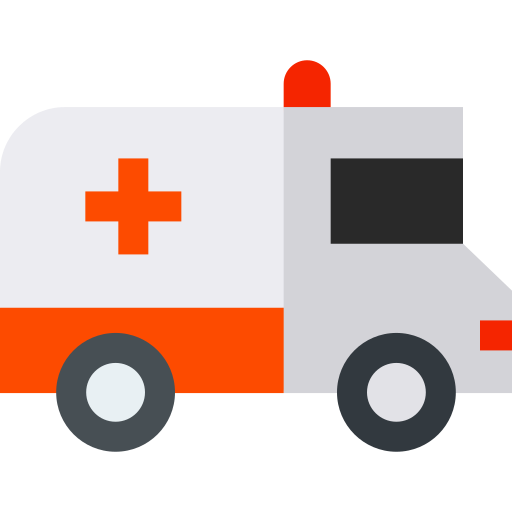 ambulance Basic Straight Flat icoon