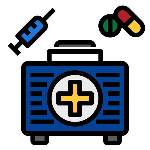 First aid kit PMICON Lineal color icon