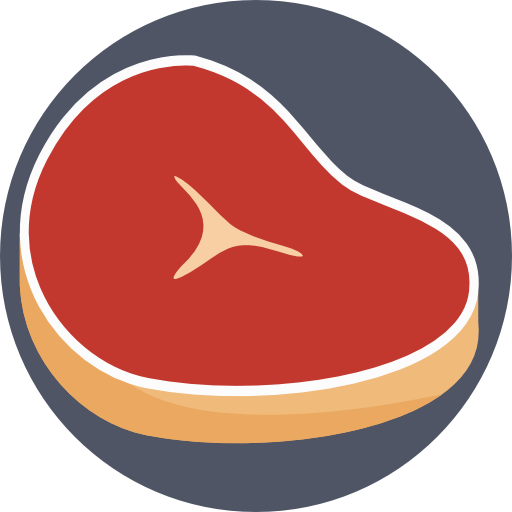 vlees Prosymbols Flat icoon