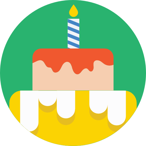 pastel de cumpleaños Prosymbols Flat icono