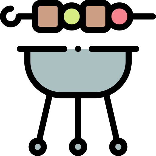 bbq Detailed Rounded Lineal color icon