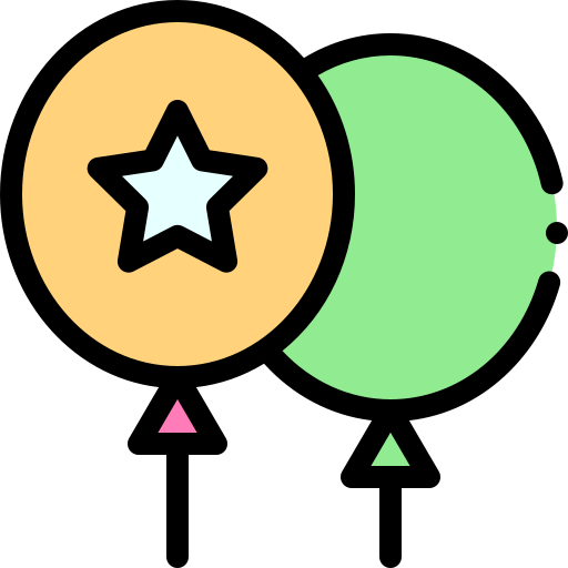 luftballons Detailed Rounded Lineal color icon