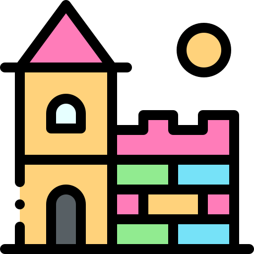 schloss Detailed Rounded Lineal color icon