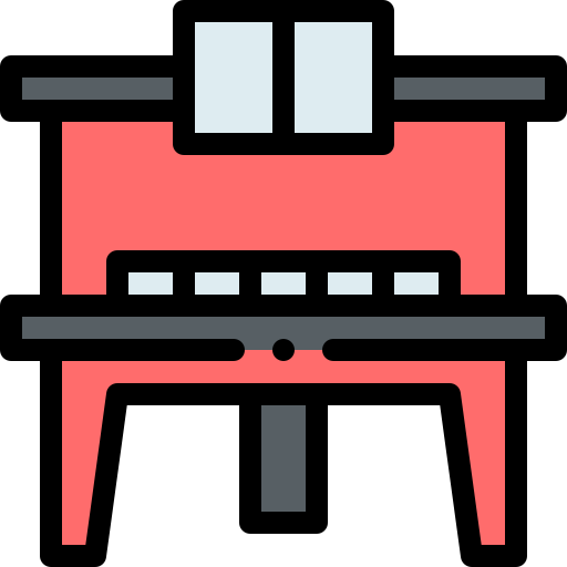 Piano Detailed Rounded Lineal color icon