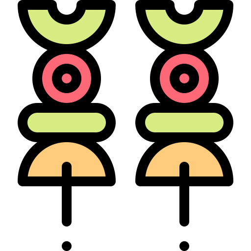 szaszłyki Detailed Rounded Lineal color ikona