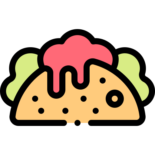 tacos Detailed Rounded Lineal color icona