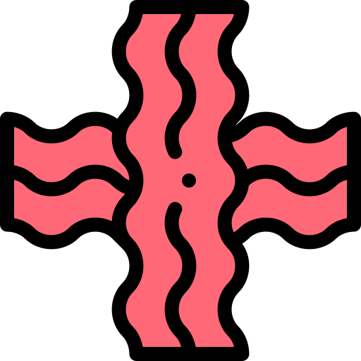 bacon Detailed Rounded Lineal color icona