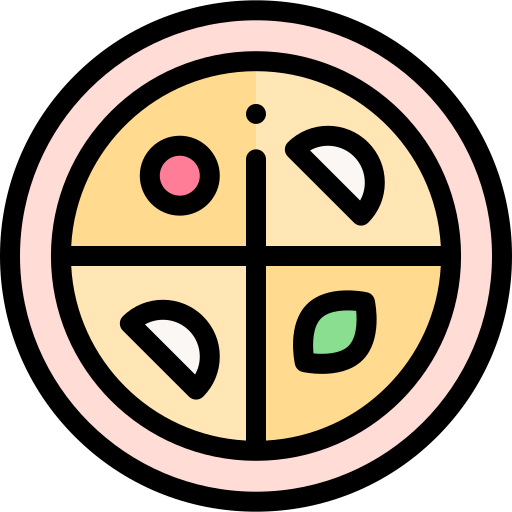 피자 Detailed Rounded Lineal color icon