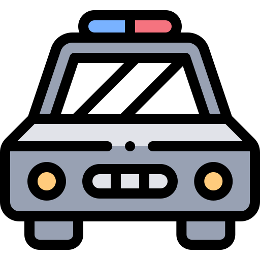 auto della polizia Detailed Rounded Lineal color icona
