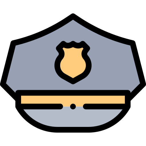 Sombrero de la policía Detailed Rounded Lineal color icono