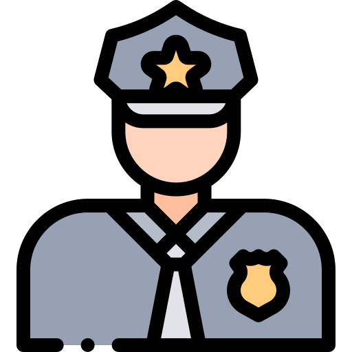 Policía Detailed Rounded Lineal color icono